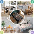 thumbnail image 4 of Red Mushroom Leaf Black Pattern Rectangle Tablecloth 60"x84",Waterproof Polyester Rectangle Table Cloth, Wipeable Spillproof Polyester Tablecloth for Dining, Camping, Indoor and Outdoor, 4 of 5