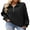 Black, variant on DOKOTOO Womens Sweatshirts Casual Long Sleeve Half Zip Sweatshirt Loose Pullover Tops Fall Quarter Zipper Hoodies S-2XL