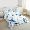 thumbnail image 3 of Castle Fairy Blue Airplane 3-Piece Full Comforter Set for Children, 3 of 8