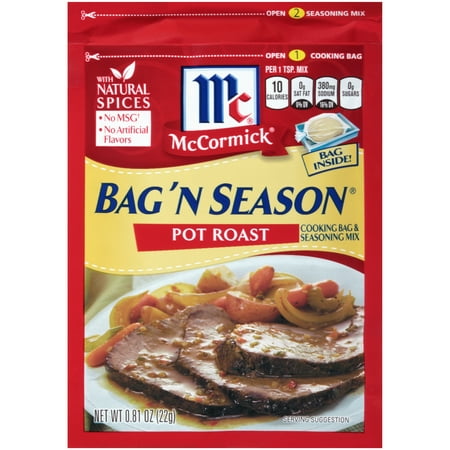 (2 Pack) McCormick Bag 'n Season Pot Roast Cooking & Seasoning Mix, 0.81 (Best Seasoning For Pot Roast)