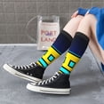 thumbnail image 3 of Lsque Geometry Dash Printed Crew Socks Men's Women's LightWeight Thin Casual Calf Socks ,Knee High Socks,Cotton Socks, 3 of 9