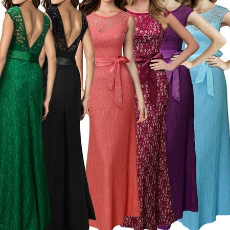 Sexy Dance Women Deep V-back Bridesmaid Maxi Long Dress Formal Bodycon Cocktail Party