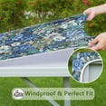 thumbnail image 6 of Pioneer Flower Floral Print Pattern Square Fitted Tablecloth with Elastic Edge,Square Table Cover,Washable Elastic Table Cover for Home Kitchen Party Decor 34"x34", 6 of 6
