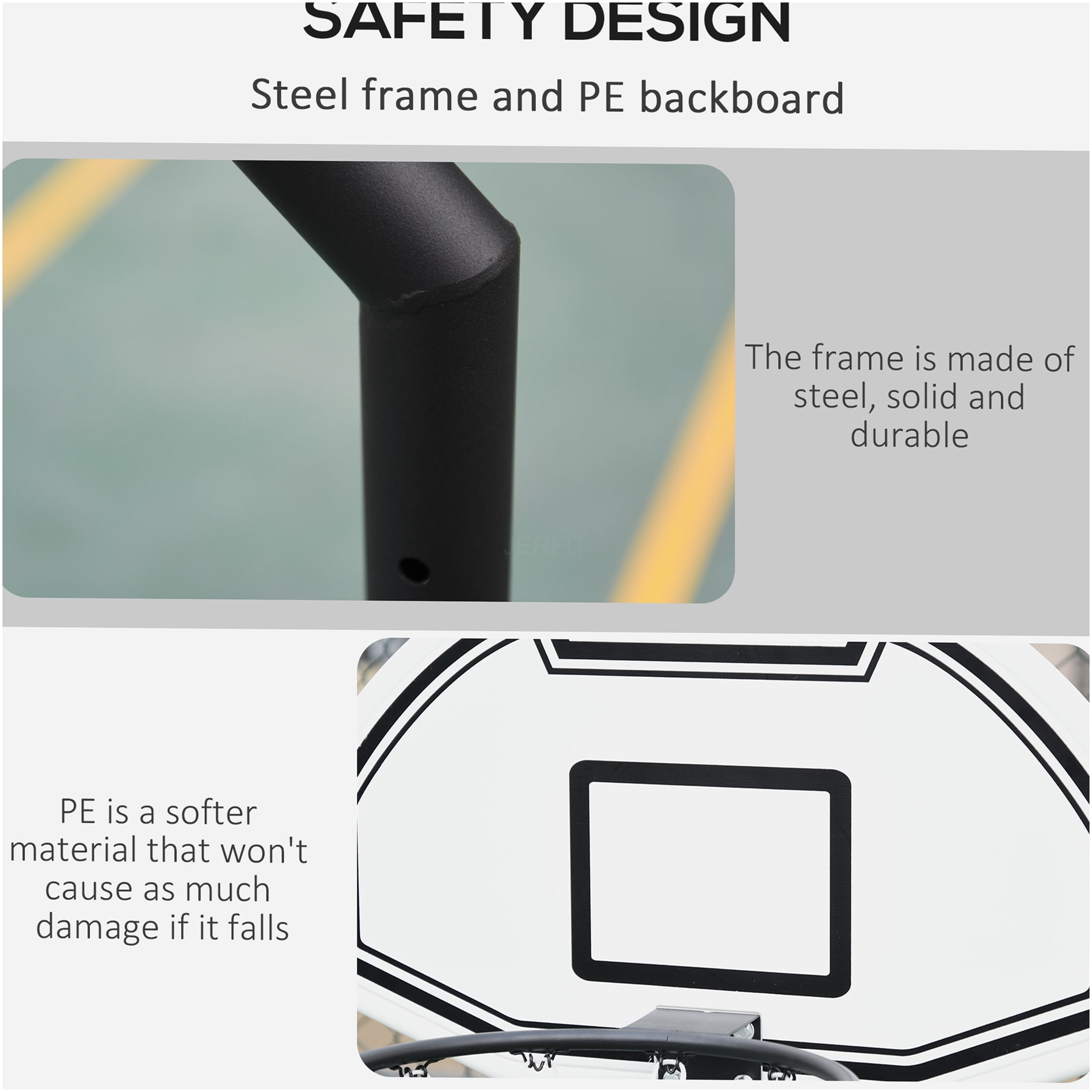 JERFIT Portable Pool Basketball Hoop System, Adjustable Height 3ft to 4ft, 30in Backboard with All-Weather Net for Aquatic Sports Games in Swimming Pool