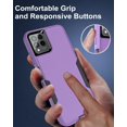 thumbnail image 5 of Revvl 6 Pro Case, Revvl 6X Pro Case, with Glass Screen Protector, Dust-Proof Port Cover, Full Body Rubber Protection Phone Case for T-Mobile Revvl 6/6x Pro 5G, Black/Purple, 5 of 16