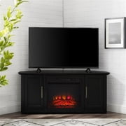 Camden 48 Corner Tv Stand W/Fireplace Black