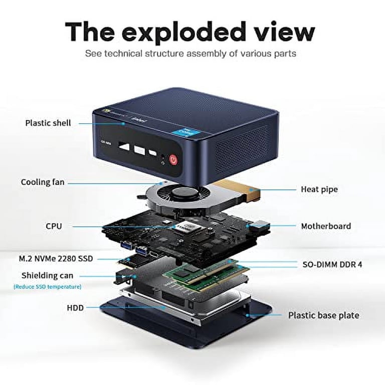 Beelink SEI11 Mini PC, 11th Gen Intel i5, 16GB RAM, 500GB SSD, 4K
