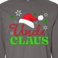 thumbnail image 4 of Inktastic Uncle Claus with Christmas Santa Hat and Snowflakes Long Sleeve T-Shirt, 4 of 5