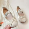 thumbnail image 5 of JDQJBZ Girl's Sandals Bow Rhinestone Solid Color Flat Soft Sole Princess Shoes Summer for Kids, 5 of 5