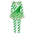thumbnail image 2 of Zaldita Kids Girl's Striped Christmas Costume Gymnastics Leotards Unitard Ballet Dance Tutu Dress Green 8, 2 of 6