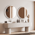 thumbnail image 2 of Modern Mirrors Sola Round Lighted Bathroom Vanity Mirror With Aluminum Back Frame and Key Holes, 2 of 6