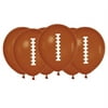 amscan Football Design Party Supply Round Latex Balloons, 6 CT, 12", Brown White