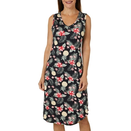 Jaclyn Intimates Womens Hawaiian V-Neck Nightgown