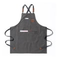 thumbnail image 2 of Delantal de lienzo TRABAJO ESPLEADO Delantales Desgaste delantales Cubiertas Cómodas Ropa de trabajo Cubierta Accesorio Accesorio Tareas domésticas Vestido con bolsillos gris Yuarrent HA011664-09, 2 of 6