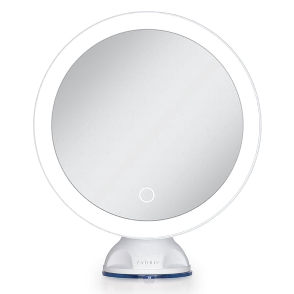 Zadro Lighted Wall Mounted Suction Cup Makeup Mirror with 10X Magnification