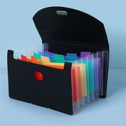 FXMLRLK Expanding File Organizer with 7 Pockets Mini Accordion File Folders for Storage Invoice Cards Coupon Tickets Receipt Document A6 Size Paper(Black)
