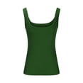 thumbnail image 5 of UPPADA Women's Sleeveless Tank Top Casual Flowy Shirts Fitting Scoop Neck Ribbed Knit Basic Cami Shirts Boho Cami Outfit,Tank Top for Women Pack Ribbed Green,XXXXL, 5 of 6