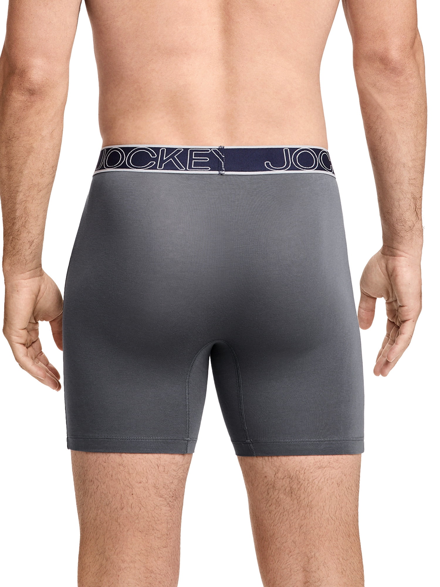 Jockey Essentials Men's Cotton Stretch 6" Boxer Brief - 3 Pack