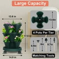 thumbnail image 2 of Mother's day Savings Clearance! DUNCHATY Mothers Day Gifts for Mom,3 Tier Vertical Gardening Stackable Tower Planter for Strawberries,Flowers,Herbs,Vegetables - Green,2Pack, 2 of 4