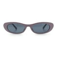 thumbnail image 3 of Womens Classy Iconic Narrow Oval Plastic Retro Mod Fashion Sunglasses Purple - Black, 3 of 7