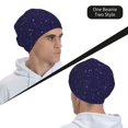thumbnail image 6 of Naloa Glittering Purple Starfield Beanie for Men Women Knitted Unisex Winter Hat Beanies Cap Knit Cuffed Beanies Hats, 6 of 7