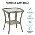 thumbnail image 4 of OUTGOODS 3 Pieces Patio Furniture Set,Outdoor Swivel Rocker Patio Chairs, Wicker Patio Bistro Set with Rocking Chair, Thickened Cushions and Coffee Table for Backyard, Garden, 4 of 8