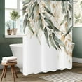 thumbnail image 6 of Green Shower Curtain, Green Eucalyptus Leaf Gold Branches Pattern Plants Botanical Bath Curtains Waterproof Fabric with Hooks for Home Decor, 72Wx72H, 6 of 6