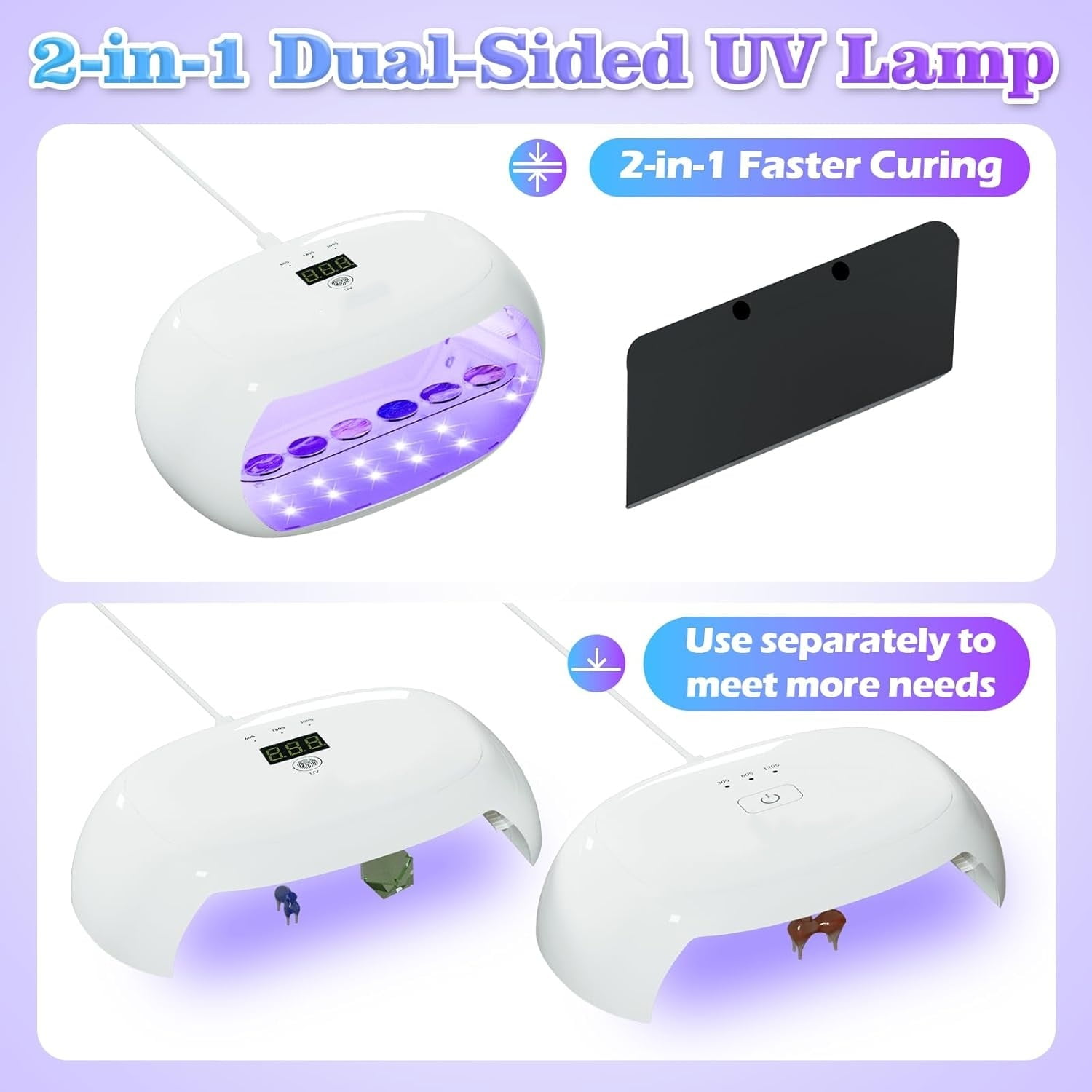UV Light for Resin | 360° Ring Double-Layer Curing | Magnetic UV Baffle Design | Double-Sided Timer (1/3/5 Min) | 56-LED 60W Fast-Curing Lamp | USB-Powered for Jewelry, Molds & DIY Crafts