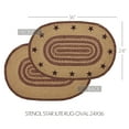 thumbnail image 2 of VHC Brands Burgundy Tan Jute Rug Oval Stencil Stars w/Pad 24x36, 2 of 7
