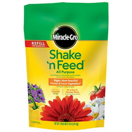 Miracle-Gro Shake 'n Feed Continuous Release All Purpose Plant Food, 8-Pound (Slow Release Plant Fertilizer), For all flowers, vegetables, trees, shrubs and house.., By