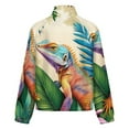 thumbnail image 6 of Jackets for Women Winter Coat Jackets Flannel Stand Collar Jacket(Tropical Lizard Floral Art,Size:S-4XL), 6 of 7