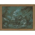 thumbnail image 3 of Jean-Jacques Lagrenée 24x19 Black Modern Framed Museum Art Print Titled - Annunciation to the Shepherds (1775), 3 of 5