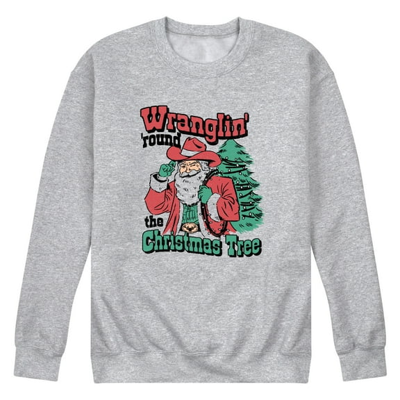 Instant Message - Wranglin Around The Tree - Men's Long Sleeve Crew Fleece Sweatshirt