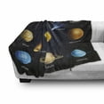 thumbnail image 3 of Educational Soft Flannel Fleece Blanket, Realistic Solar System Planets and Space Objects Asteroids Comet Universe Space, Cozy Plush for Indoor and Outdoor Use, 50" x 60", Multicolor, by Ambesonne, 3 of 6
