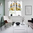 thumbnail image 3 of Sunflower Gnomes Kitchen Curtains Window Panels, Spring Eucalyptus Floral Watercolor Insulated Window Treatment Curtain, Grommet Curtains for Bedroom/Living Room/Bathroom, 2 Piece 27.5"Wx39"L, 3 of 8