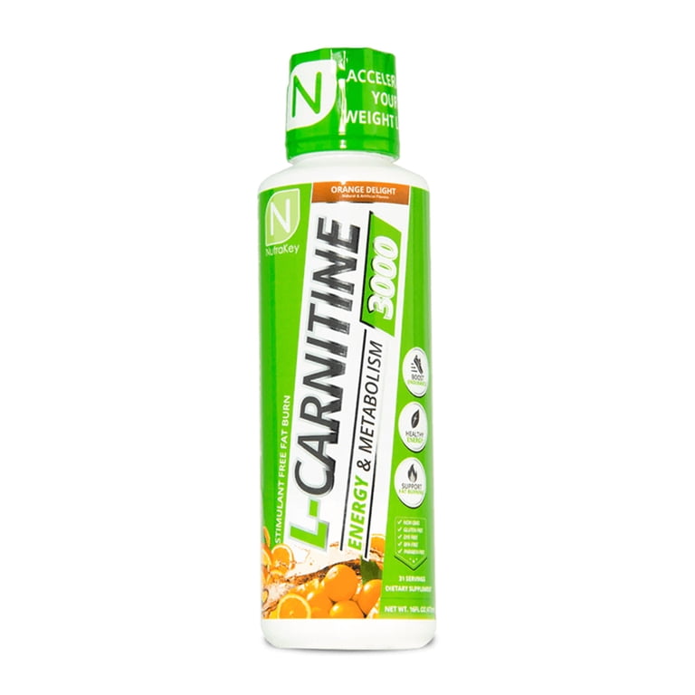 l carnitine 3000 nutrakey L-Carnitine 3000, Watermelon Flavor, Stimulant Free Fat Burn, Energy & Metabolism Boost, 31 Servings Size:50 Grams (1.8 oz) Force Factor L-Carnitine Liquid, fitness goals