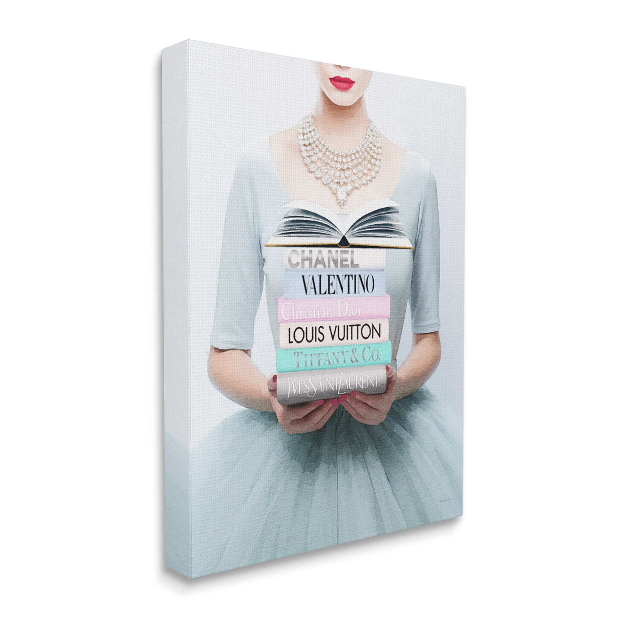 Stupell Industries Woman with Glam Books Beauty & Fashion Painting Gallery Wrapped Canvas Art Print Wall Art, 30 x 40