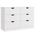 Homfa 6 Drawer Double Dresser for Bedroom, Modern White Chest, Wood
