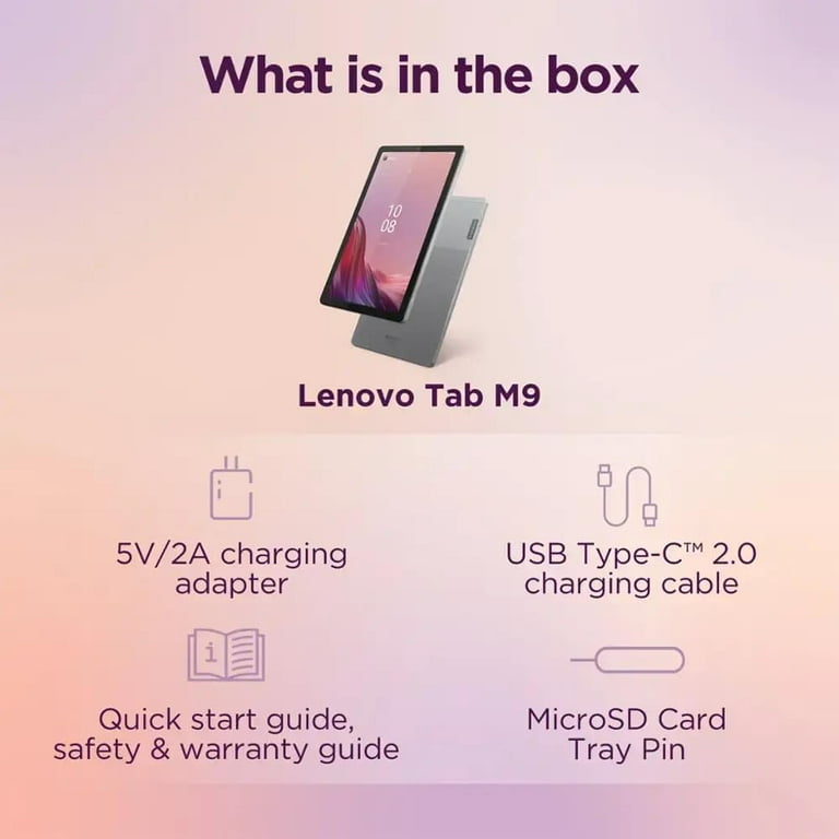 Lenovo Tab M9 9'' HD (1340 x 800) Tablet, MediaTek Helio G80 (12