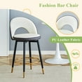 thumbnail image 4 of LUFTUT Bar Stools Set of 2, 25" Kitchen Island Stools, Swivel Barstools with White & Dark Grey Two-Tone PU Leather Upholstery & Black Metal Legs, Modern Breakfast Bar Chairs, 4 of 8