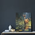 thumbnail image 5 of KLL Peaceful Deer Lily Pond Print Canvas Wall Art, Canvas Painting Prints Canvas Art Wall Decor Home Decoration for Living Room Bedroom Office, 5 of 6