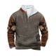 thumbnail image 2 of Blusas y camisas de manga larga con cuello redondo para hombre, sudadera informal con capucha, estampado étnico retro, cuello alto, cremallera, manga larga, holgadas, blusa para hombre, 2 of 3