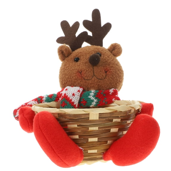 KALLORY Multi-Color Christmas Candy Basket Set with Soft Fabric and PP Cotton Filling, Festive Holiday Storage for Home and Office Decoration