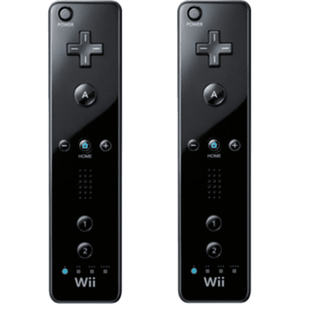 Manette Télécommandée d'Occasion Noire, Lot de 2 pour Wii (Bon)