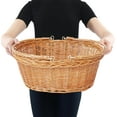 thumbnail image 2 of Wicker Picnic Basket with Handle, Natural Large Empty Basket Cheap Easter Egg Candy Storage Suitable for Toys, Flowers, Weddings (Original Color 15.75 * 11.81 * 5.91 inches), 2 of 6