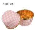 thumbnail image 3 of Uxcell Gold Pink Plaid Cupcake Cups, Aluminum Foil Standard Cupcake Liners 100 Pack, 3 of 6