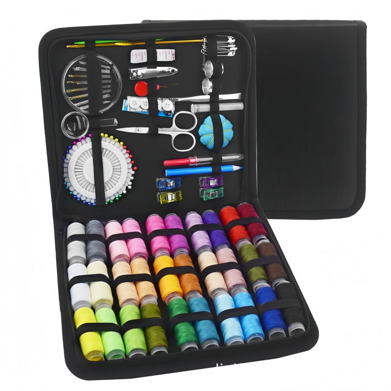 Sewing Kit Complete Set with Threads Needles Scissors Tape Measure Buttons and More for DIY Handcraft Projects Home and Travel