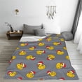 thumbnail image 5 of Pofeuu Christmas hat duck Print Ultra-Soft Micro Fleece Blanket,for Bed Or Sofa,All Season Throw Blankets Flannel Blanket-50"x40", 5 of 7