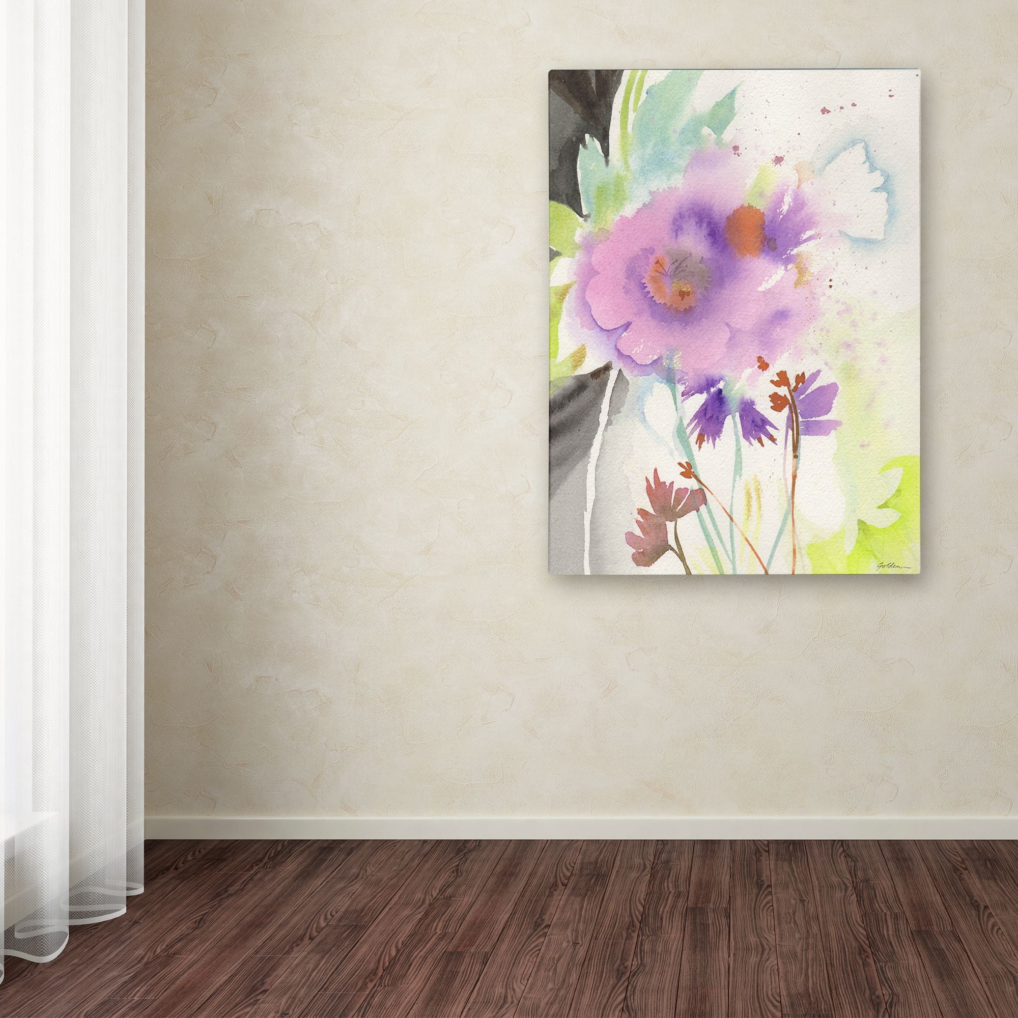 Trademark Fine Art "Mauve Garden Shadows" Canvas Art by Sheila Golden
