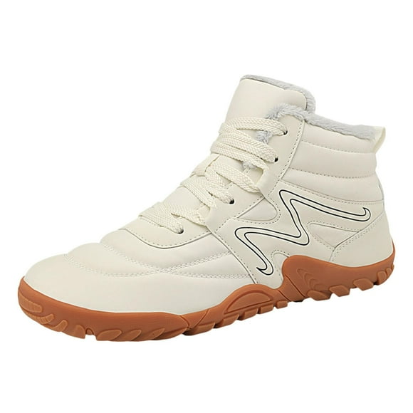 YOUSNH Autumn And Winter Thick Soled Cott on Shoes Men And Women Comfortable Warm Snow Boots Padded Thickened Casual Cott on Shoes Winter Boots for Men White 8.5